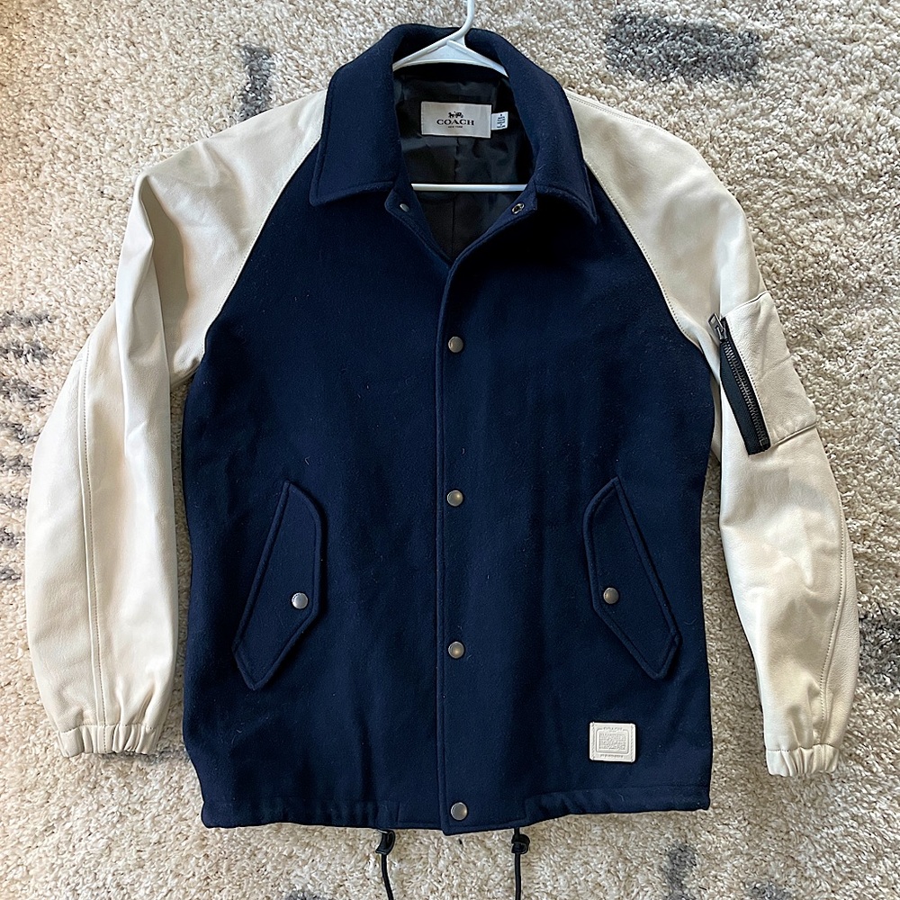Coach Leather and Wool Varsity Jacket. Size medium. Great Condition.